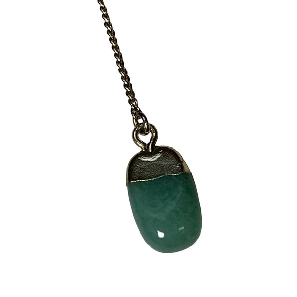 J Crew Green Polished Stone Gold Necklace - Picture 2 of 8